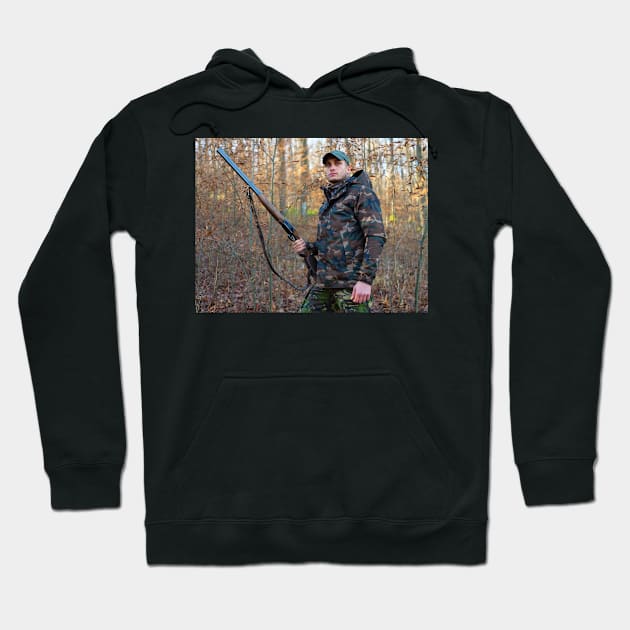 Hunter with shotgun Hoodie by naturalis